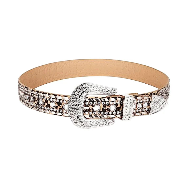 Leopard Print Cowboy Kippy Rhinestone Belt