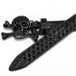 Metal Skull Buckle Black Strap Rhinestone Studded Belt