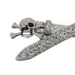Metal Skull Buckle Silver & Multi Rhinestone Studded Belt