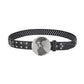 Globe Buckle Black & Crystal Rhinestone Studded Belt