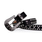 Skull Buckle Black Strap Black & Crystal Rhinestone Studded Belt