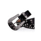 Skull Buckle Black Strap Black & Crystal Rhinestone Studded Belt