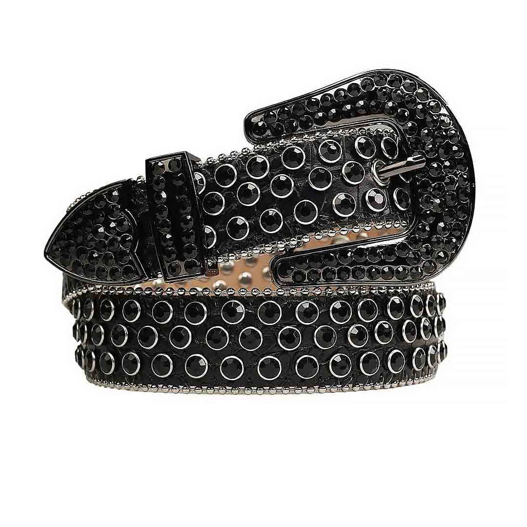 Black Crystal Rhinestone Belt