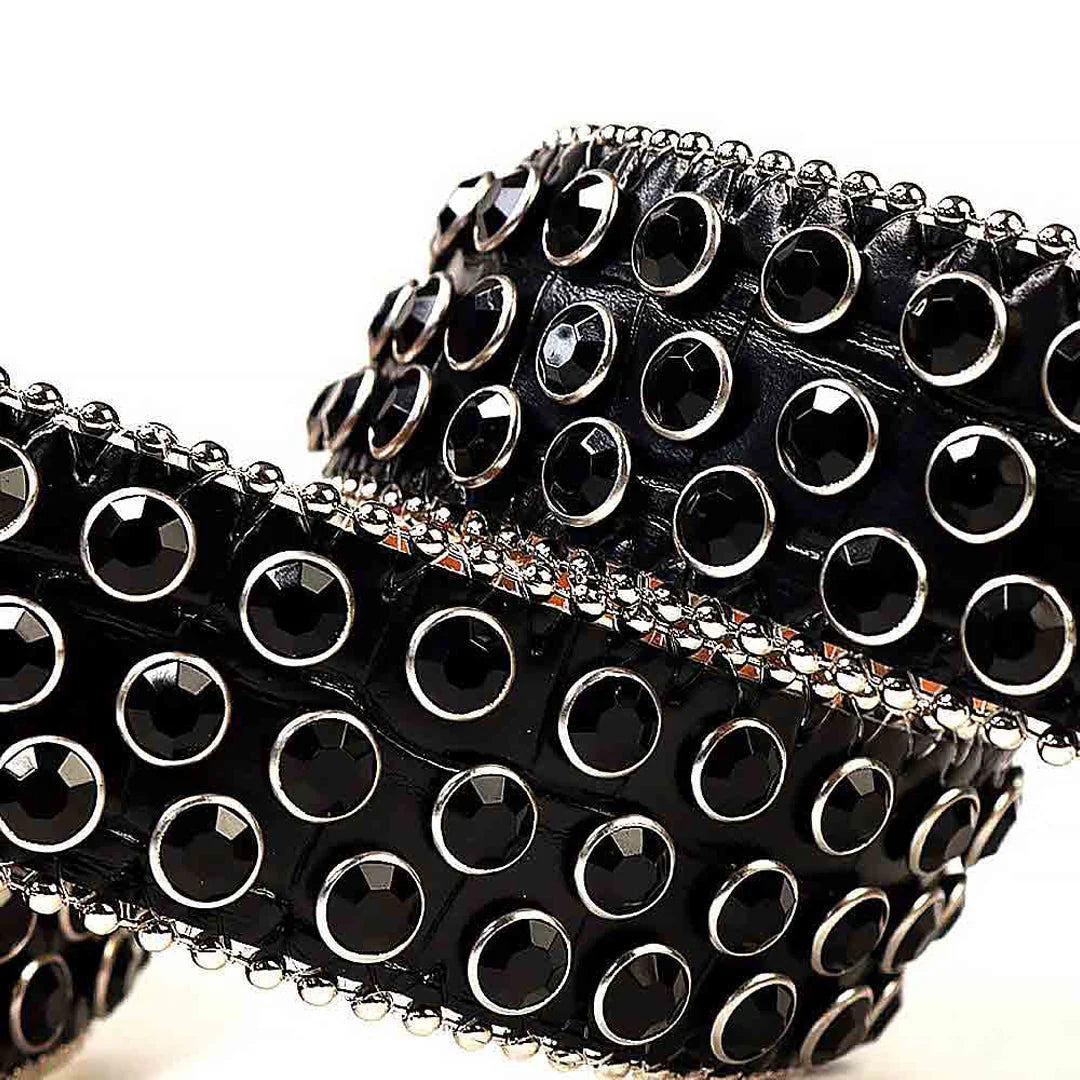 Black Crystal Rhinestone Belt