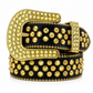 Black Strap Gold BB Rhinestone Studded Belt