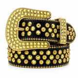 Black Strap Gold BB Rhinestone Studded Belt