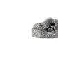 Ornate Skull Buckle Silver Studded Rhinestone Belt
