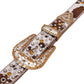 Gold Studded Cow Skin Style Rhinestone Western Belt