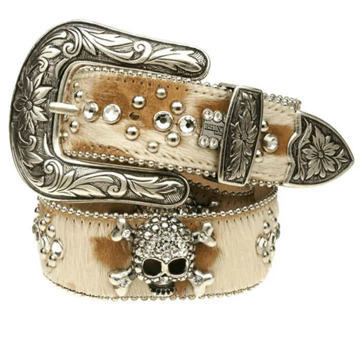 Western Skull Rhinestone Bling Belt