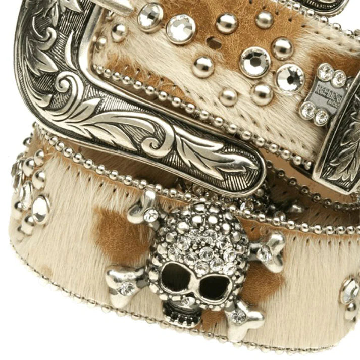 Western Skull Rhinestone Bling Belt