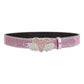 Pink Glitter Heart Wings Rhinestone Belt