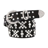 Black Rhinestone Bling Western Belt