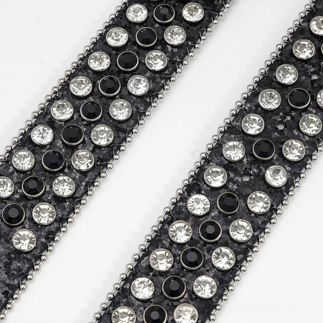 Gengar Buckle Black & Crystal Rhinestone Studded Belt